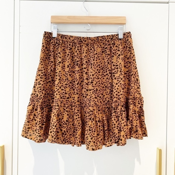 cotton On Leopard Print Ruffle skirt with tassels - Picture 2 of 4